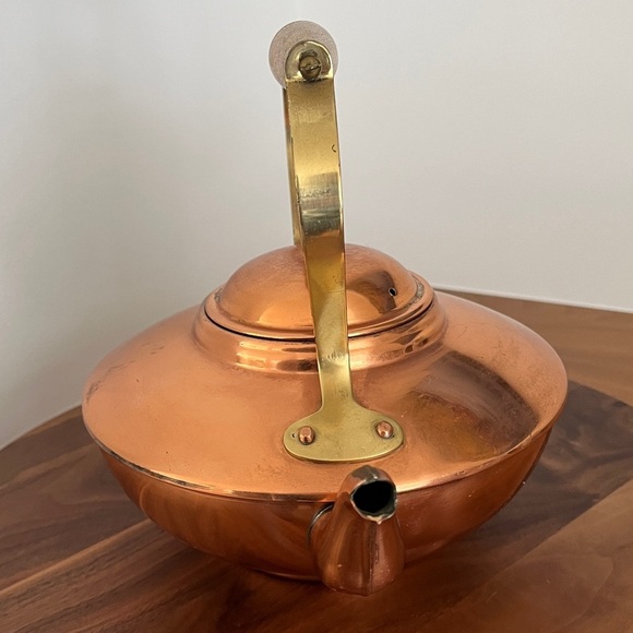 COPRAL Vintage Copper Tea Pot Kettle Made Portugal Shabby Chic Cabincore Decor - Picture 5 of 16